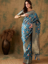 Womens Fashion Ethnic Blue Color Sarees-MLSHWSA1202BLU0ONE